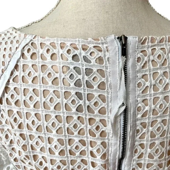 HD In Paris Georgia White Lace Fit And Flare Dress Anthropologie Size 6 - Picture 10 of 16